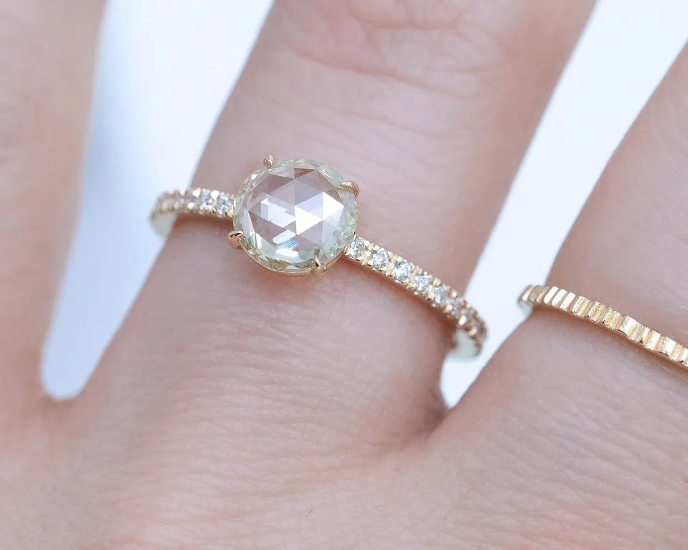 0.75-Carat Round Rose Cut Champagne Diamond Ring