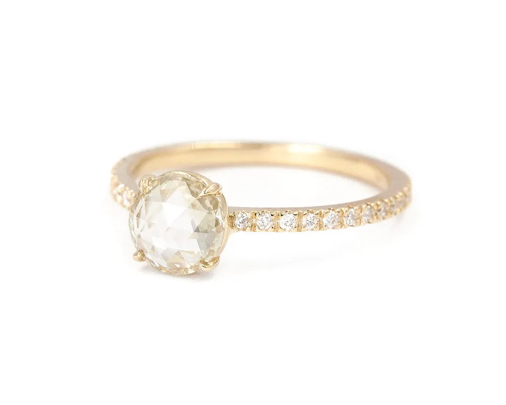 0.75-Carat Round Rose Cut Champagne Diamond Ring