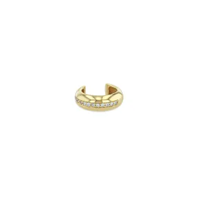 14k Pavé Diamond Line Chubby Ear Cuff