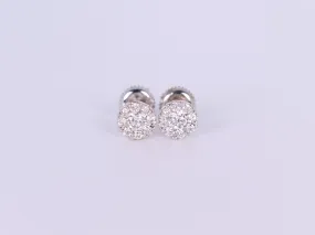 14K White Gold Round Earrings .700Ctw