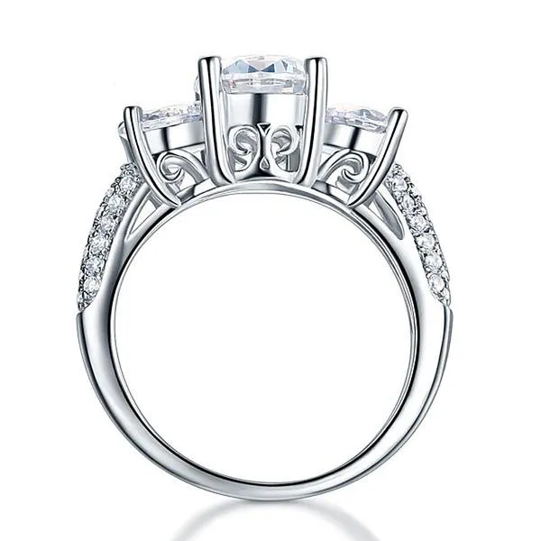 2 Carat 3-Stone Round Cut Ring