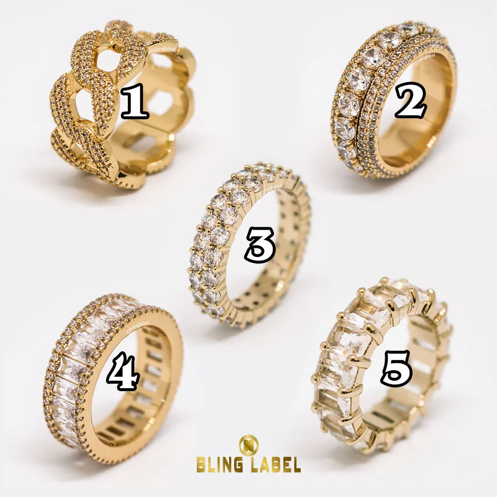 5 Pc Boss Ring Set in Gold