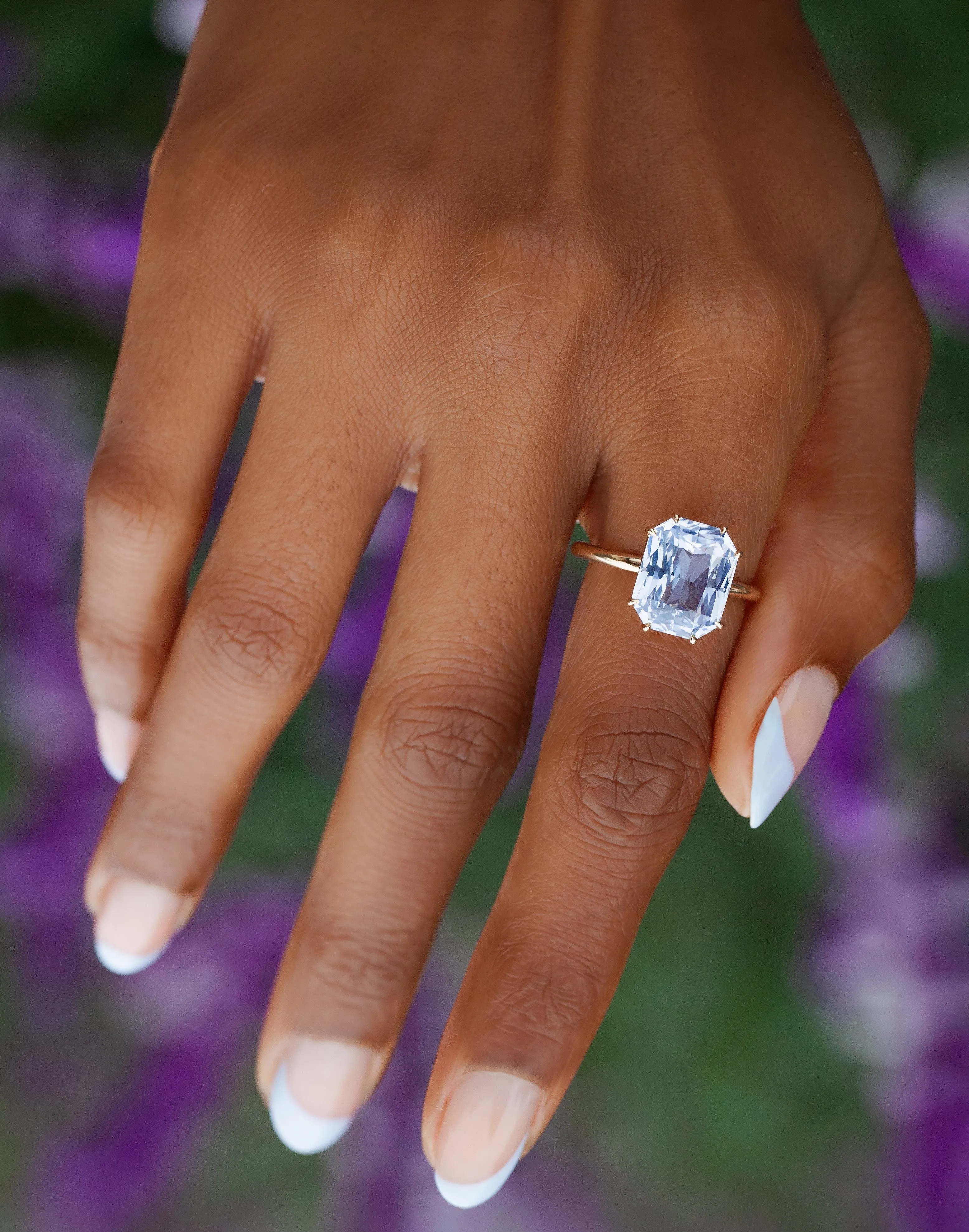 6.79-Carat Radiant Cut Sapphire Vale Ring