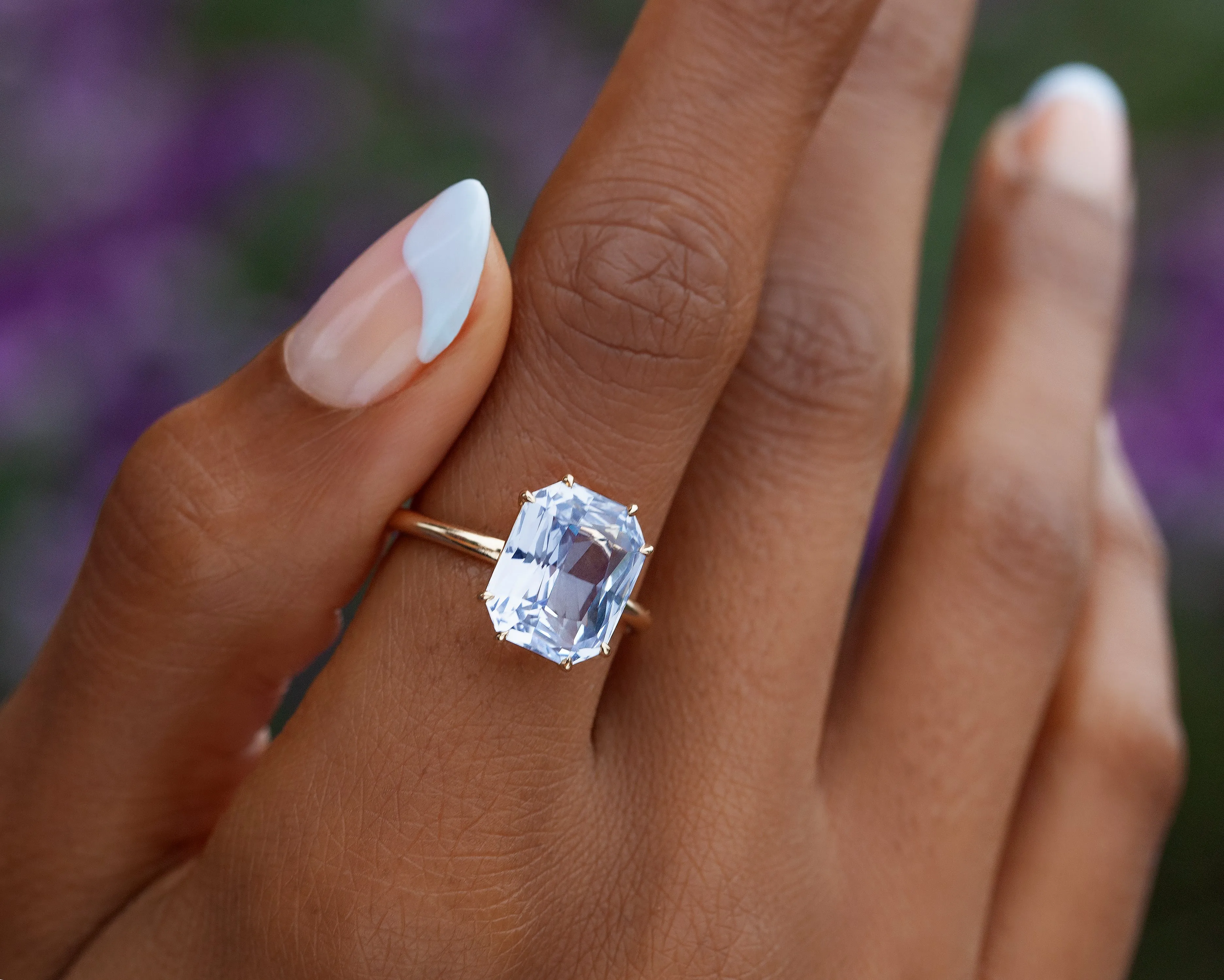 6.79-Carat Radiant Cut Sapphire Vale Ring