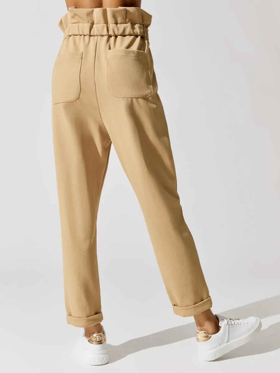 Abbot Kinney Paperbag Pant - Sand