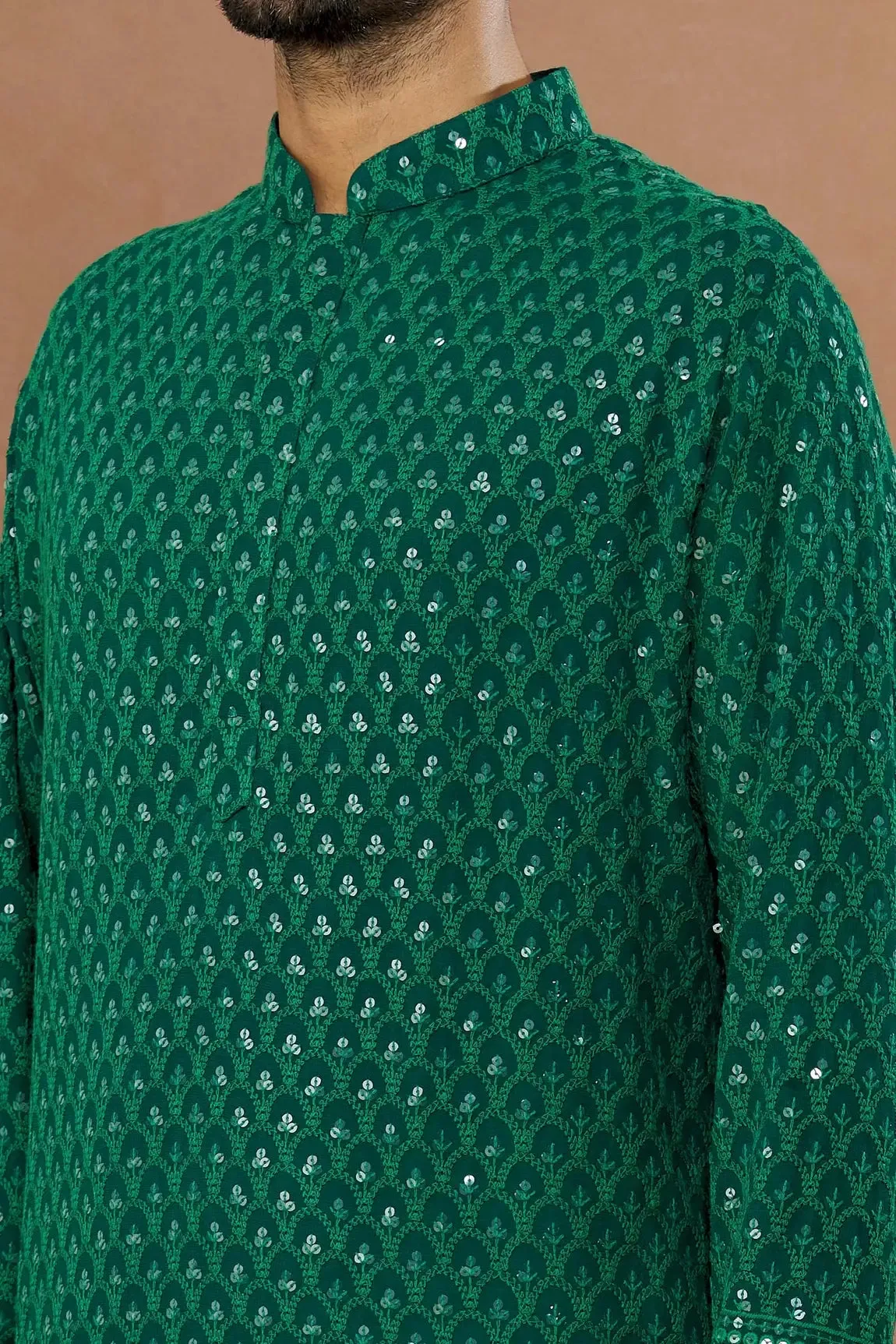 Aham Vayam's Green kurta chudidaar set- Rent