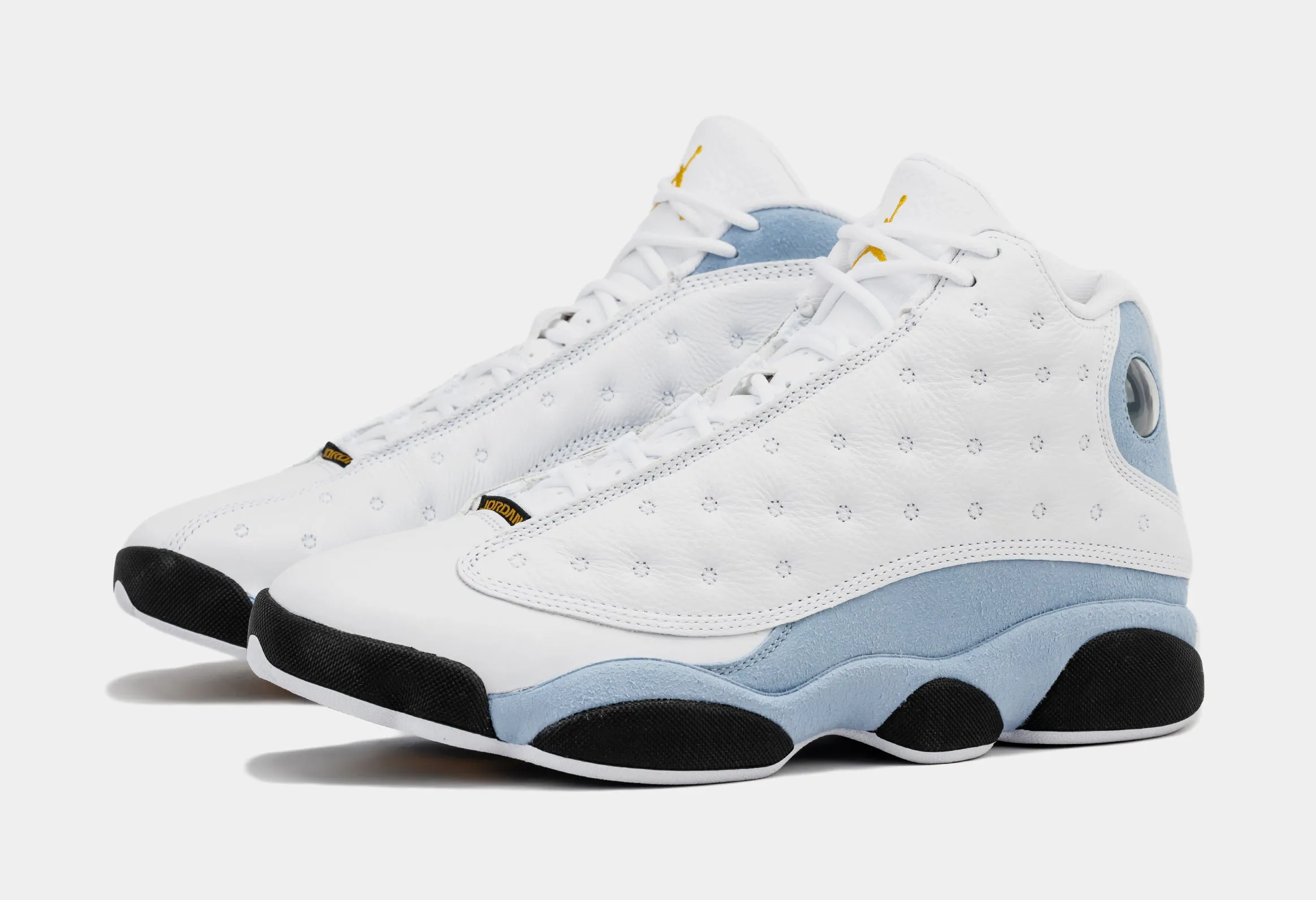 Air Jordan 13 Retro Blue Grey Mens Lifestyle Shoes (White/Yellow Ochre/Blue Grey/Black)