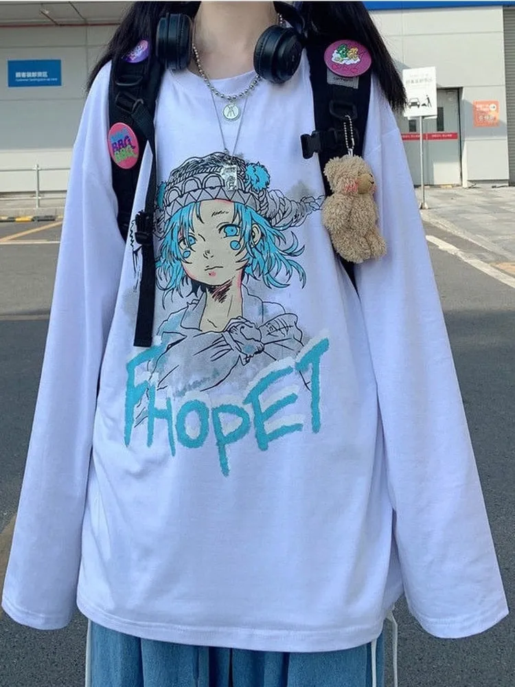 Anime Girl Portrait Longsleeve Shirt