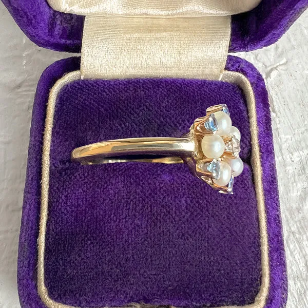 Antique Diamond, Pearl & Sapphire Ring