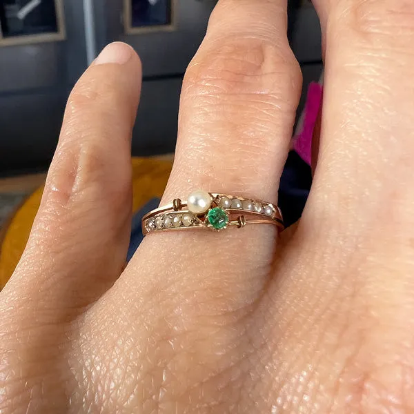 Antique Pearl & Emerald Ring