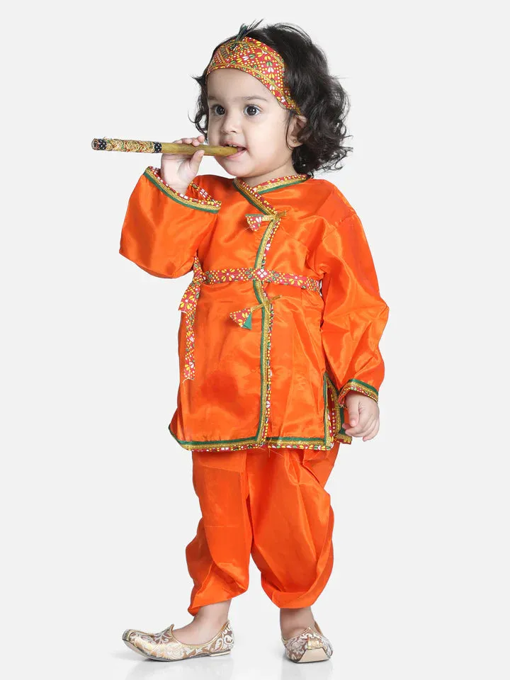 Attractive Orange Little Kanhaiya Suit Dress Set