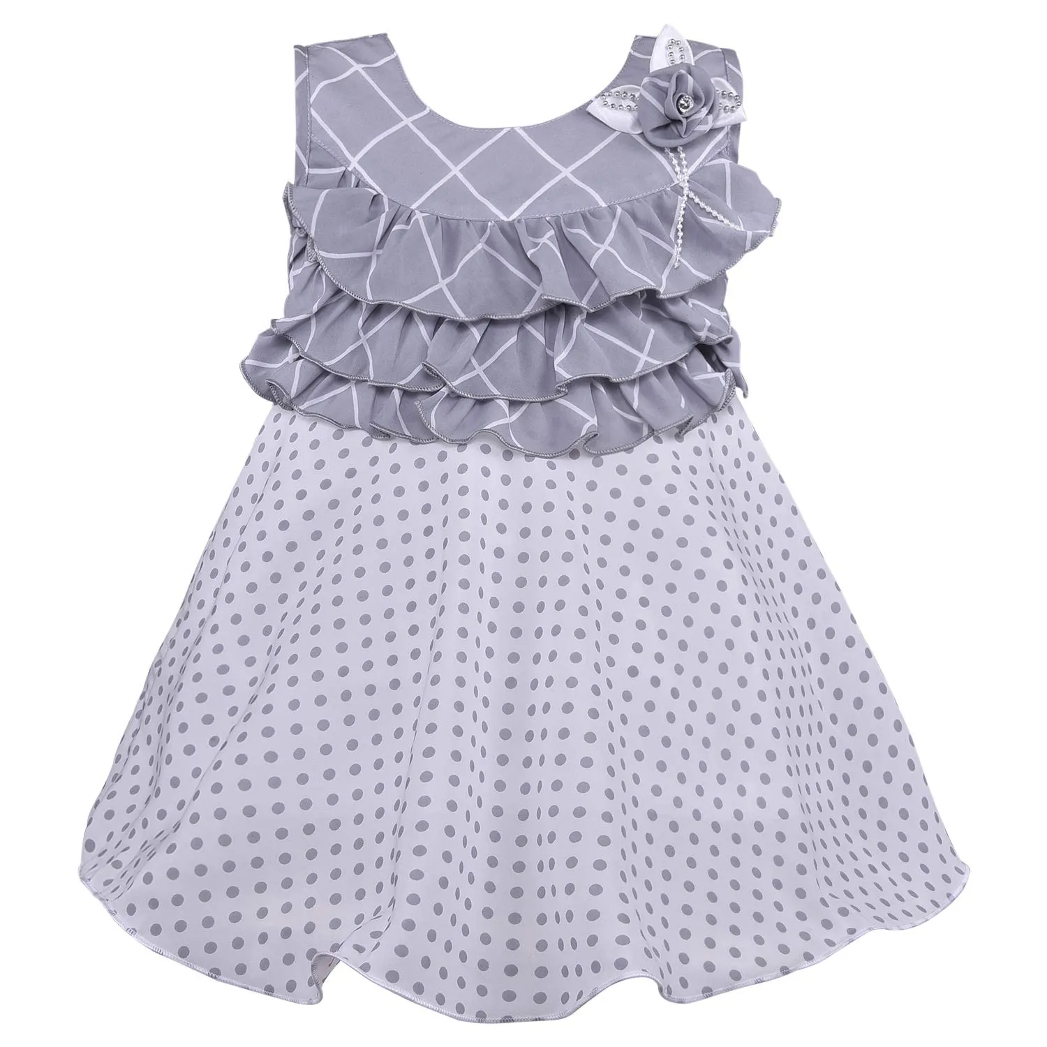 Baby Girls Dress Frock-fe2813gry