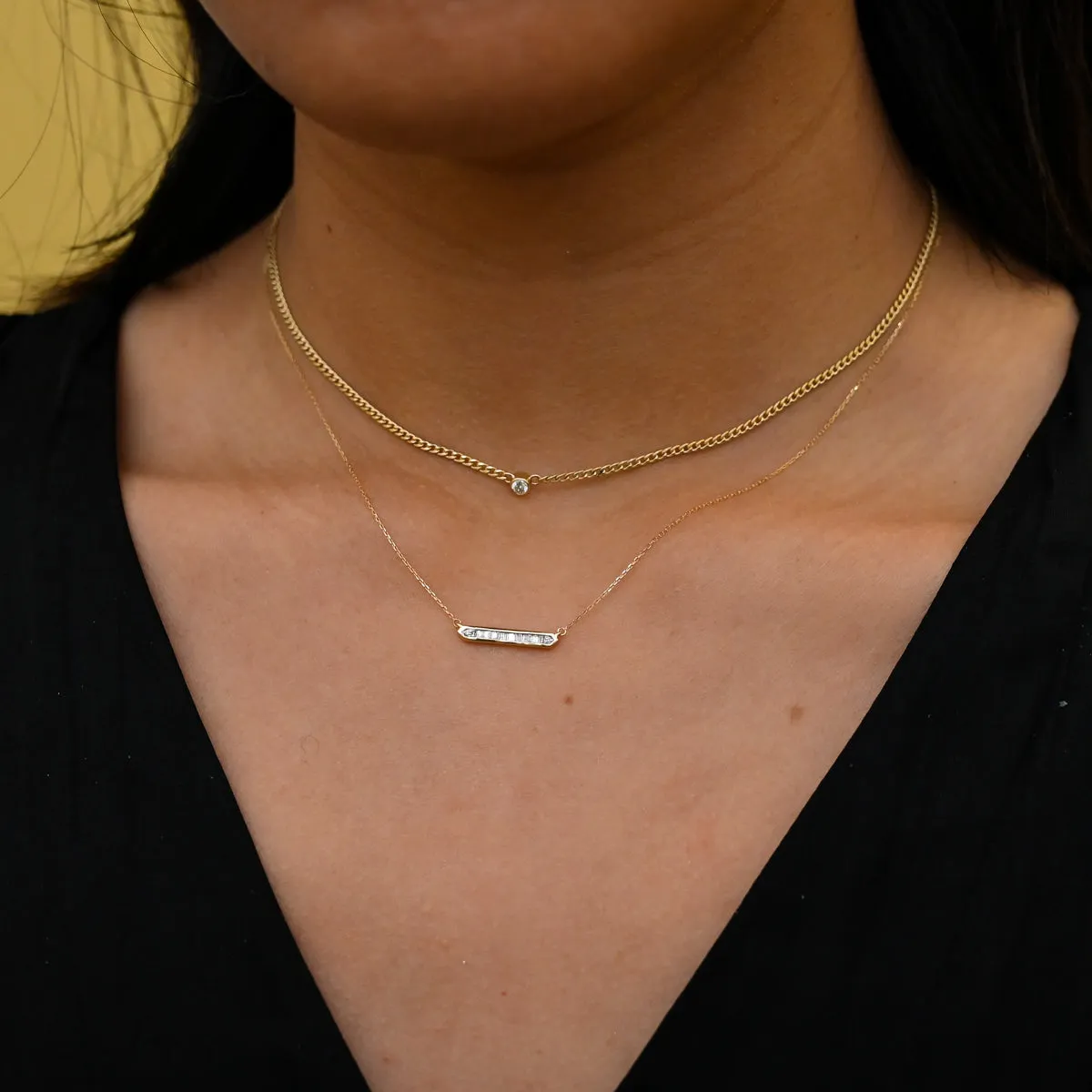 Baguette Bar Necklace