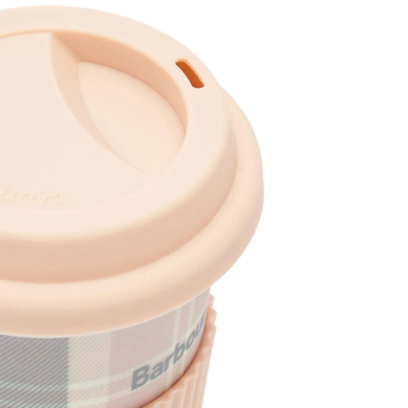 Barbour Reusable Tartan Travel Mug Pink / Grey Tartan