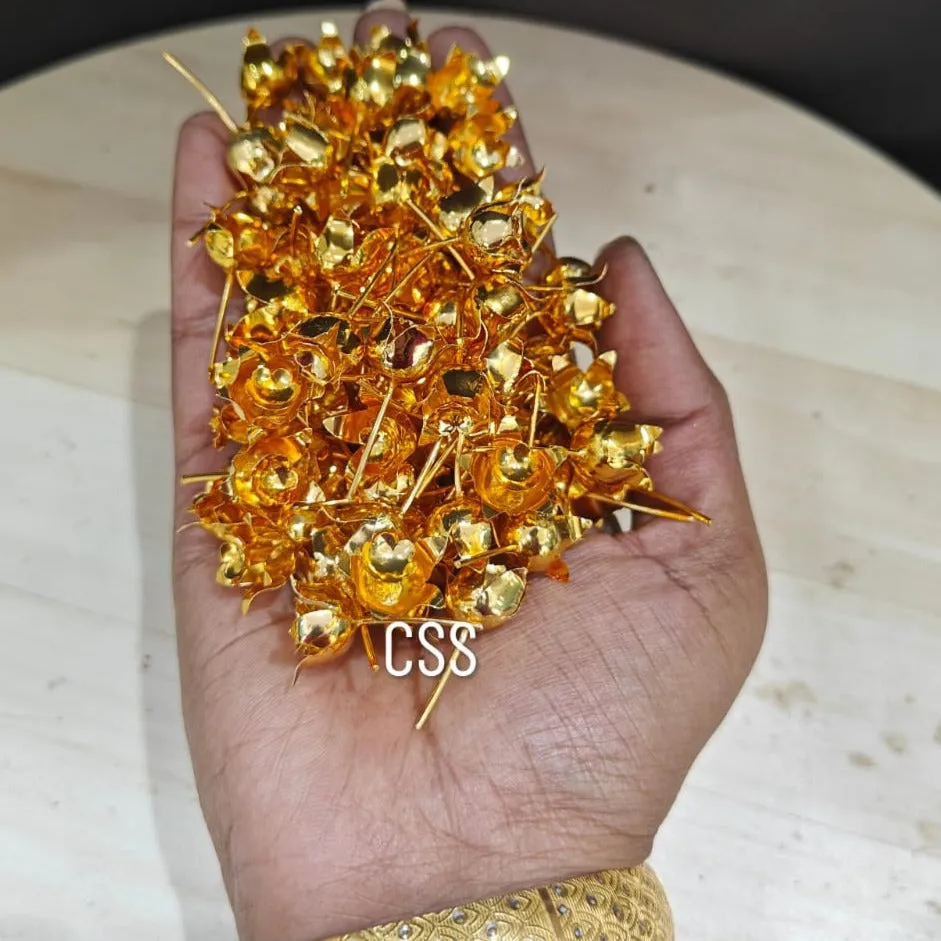 Beautiful Gold coated 108 Double lotus flowers for Puja-CSY001SG