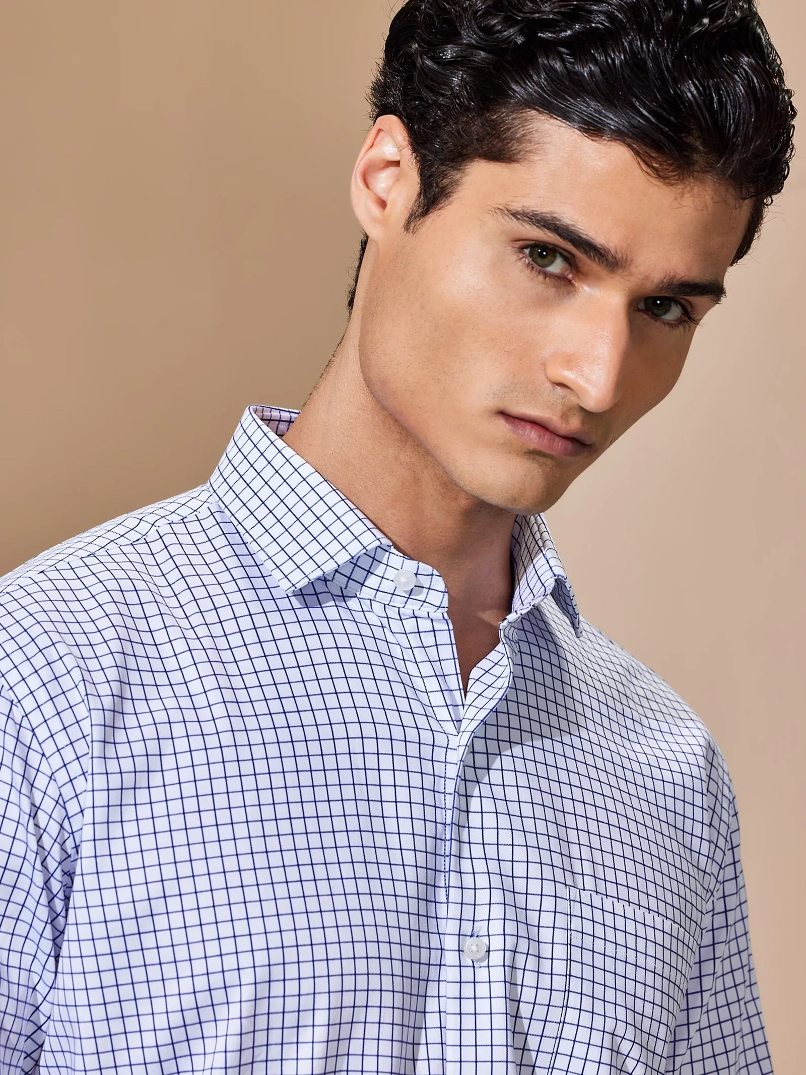 Black Checked Giza Formal Shirt