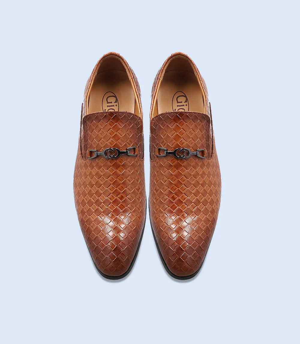 BM4164-BROWN-Men Formal Slip-on's