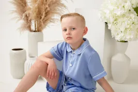 Boys Blue Pearl Short Sleeve and Leg Pyjamas