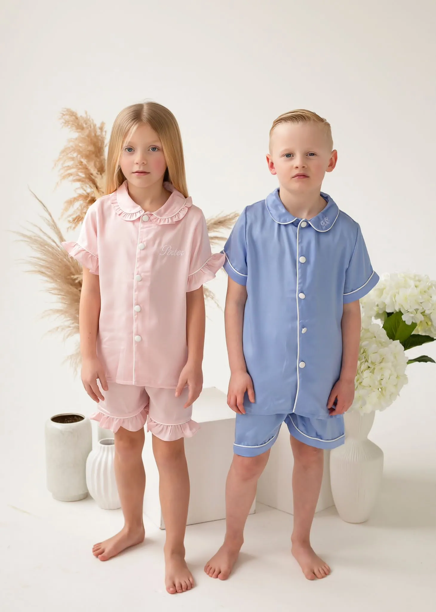 Boys Blue Pearl Short Sleeve and Leg Pyjamas