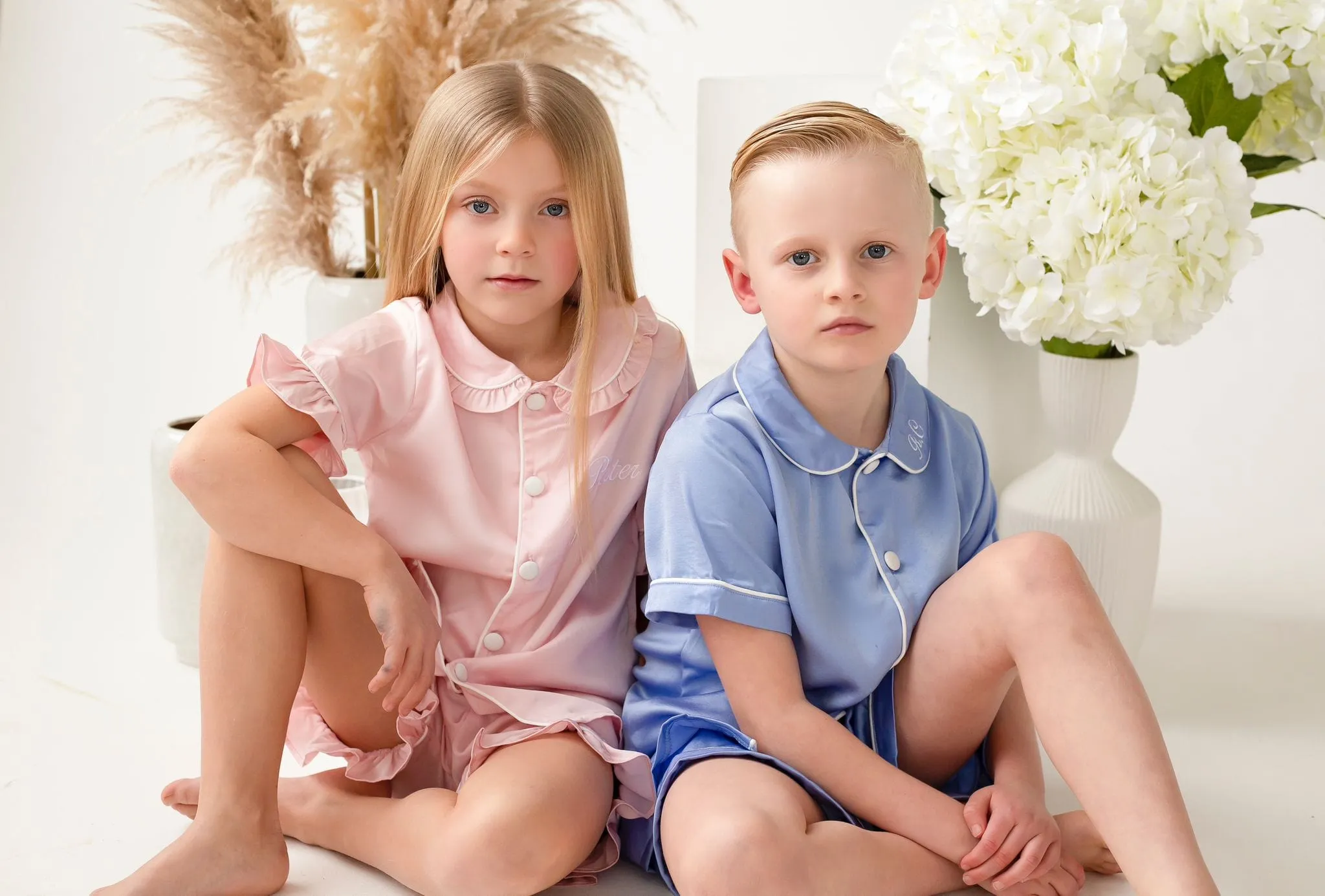 Boys Blue Pearl Short Sleeve and Leg Pyjamas