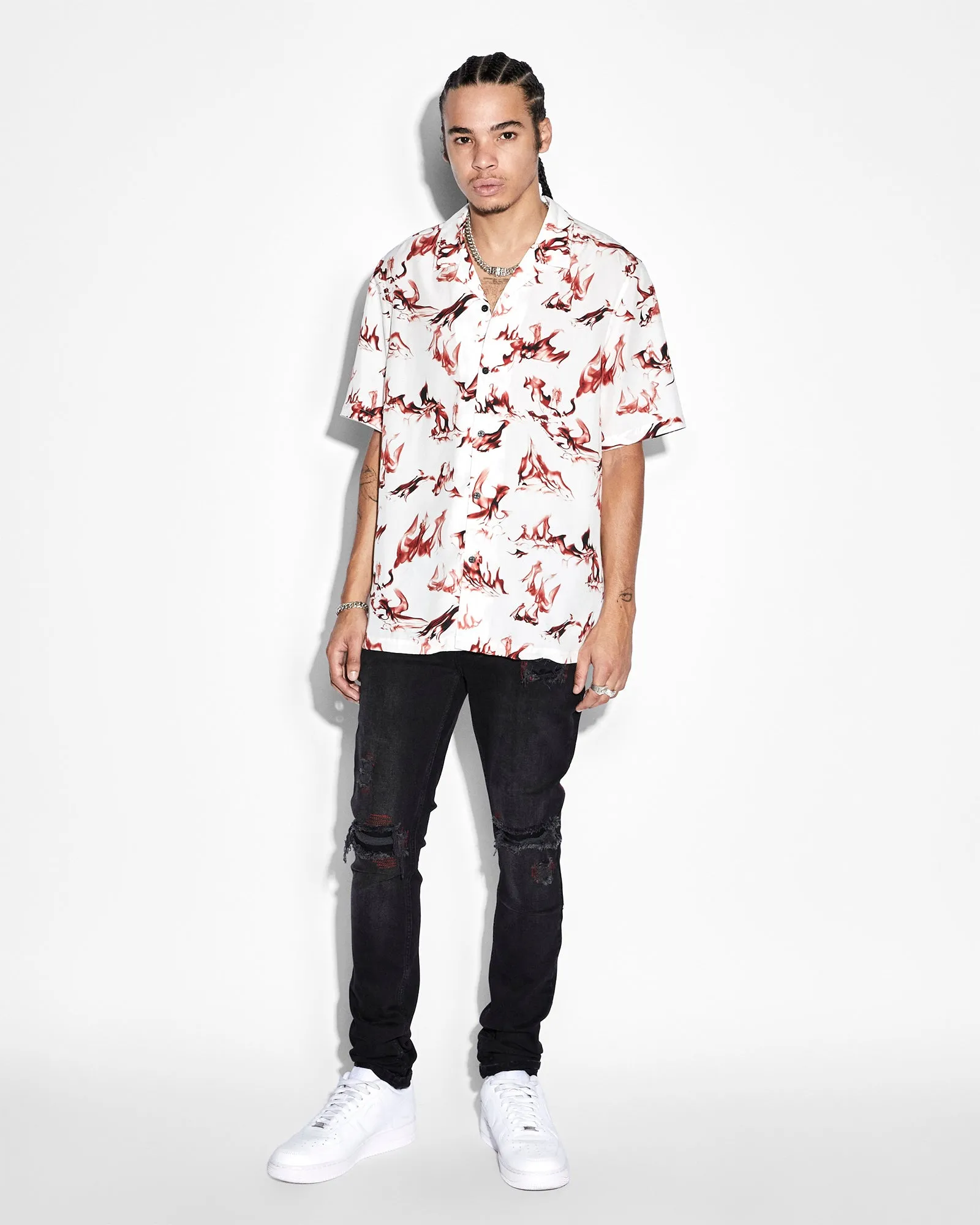 BURNT RESORT SS SHIRT WHITE