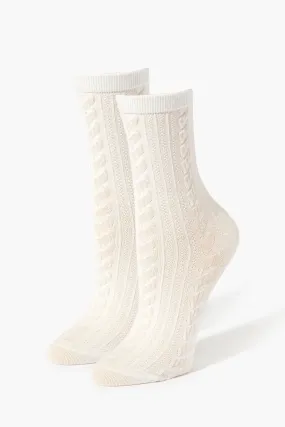 Cable Knit Crew Socks