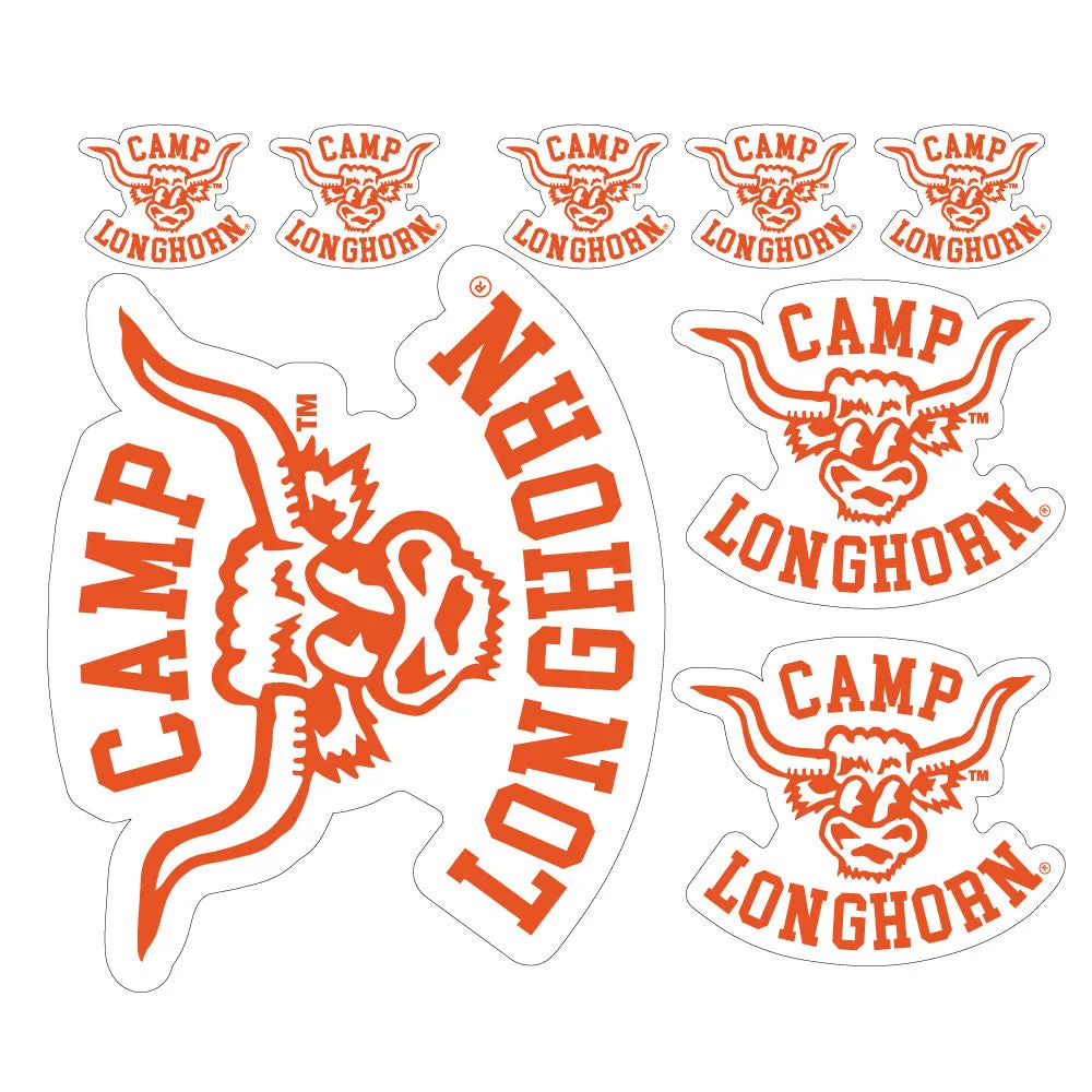 Camp Logo-Longhorn Decal Set 8-Pack