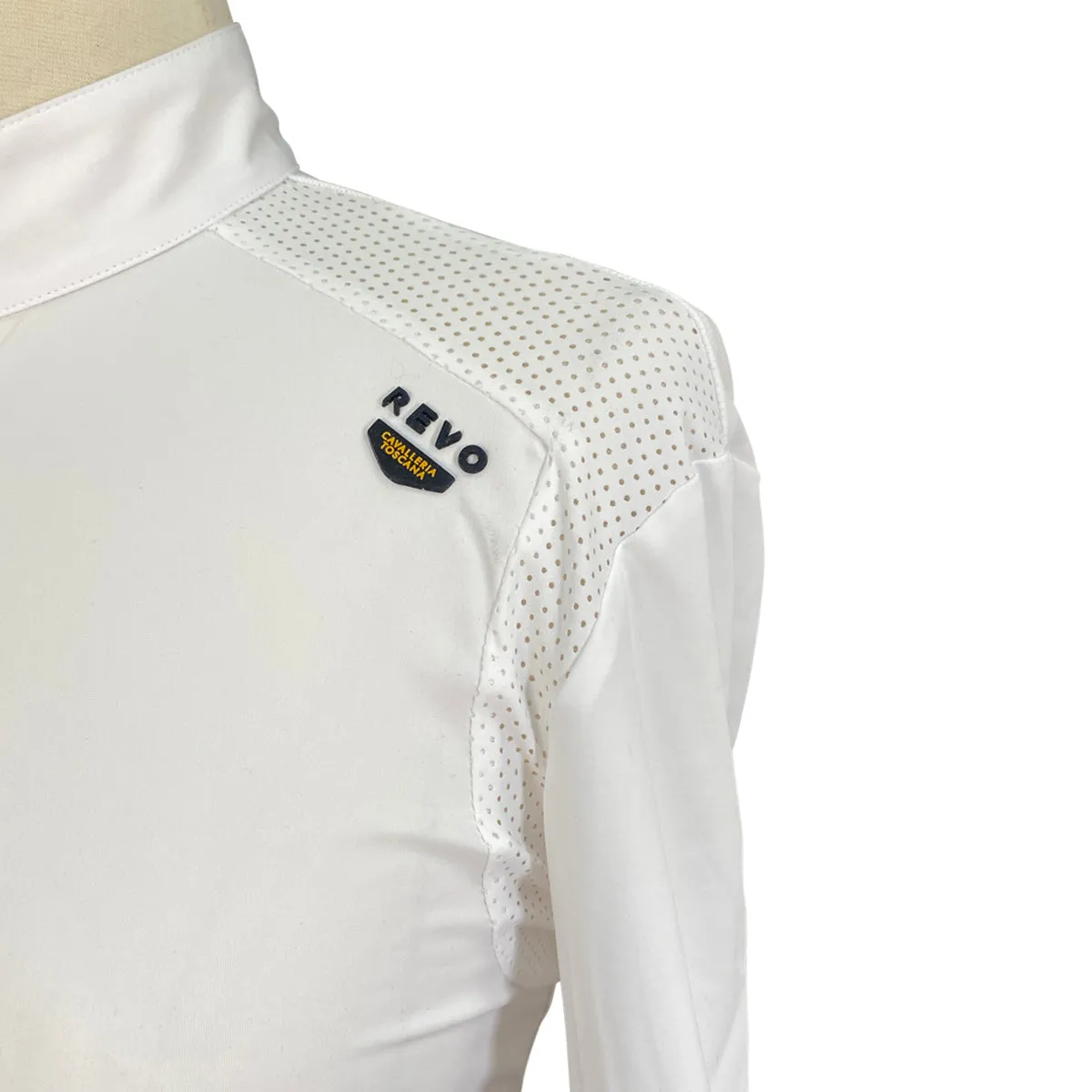 Cavalleria Toscana R-EVO L/S Competition Shirt w/Perforated Insert in White - Women's XS