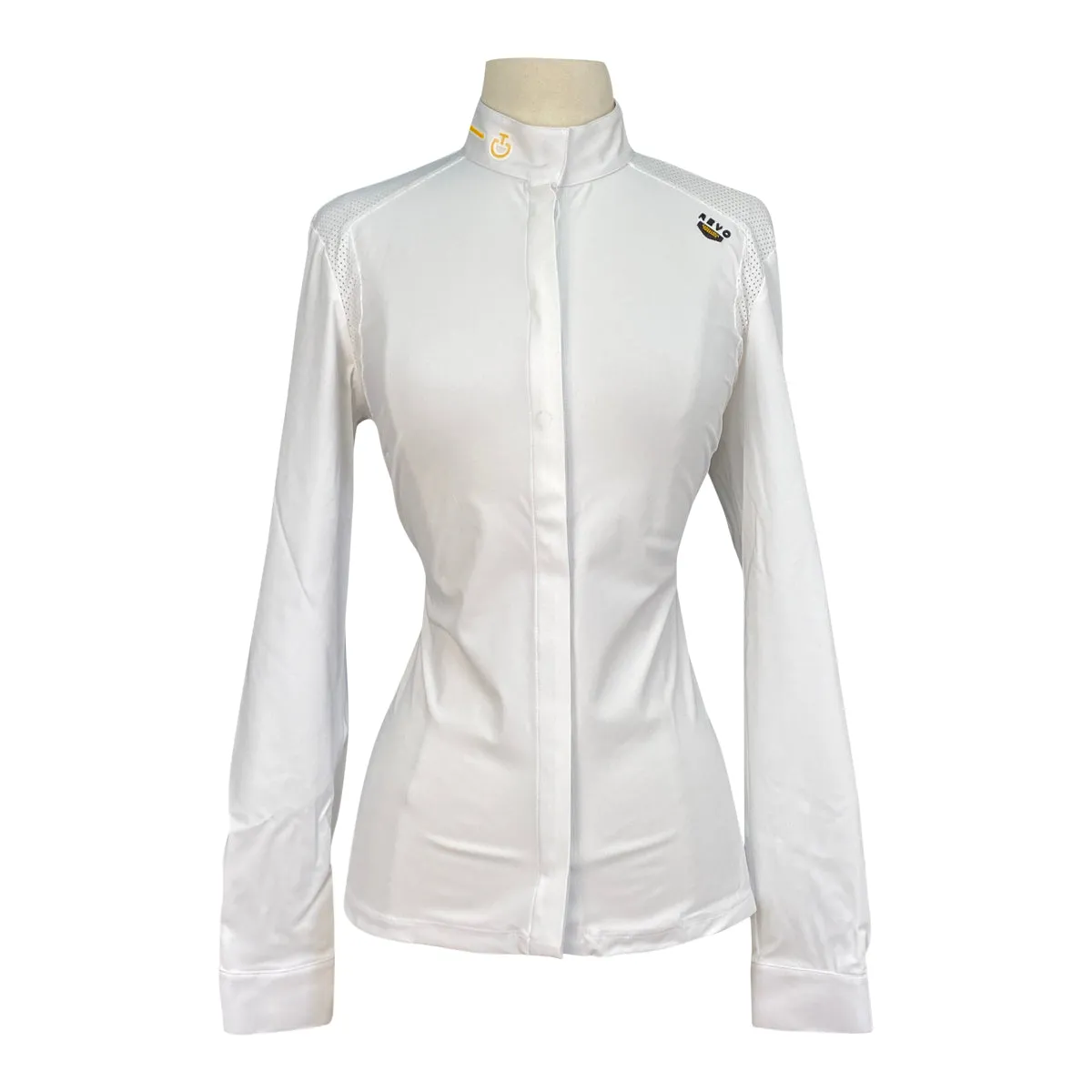 Cavalleria Toscana R-EVO L/S Competition Shirt w/Perforated Insert in White - Women's XS