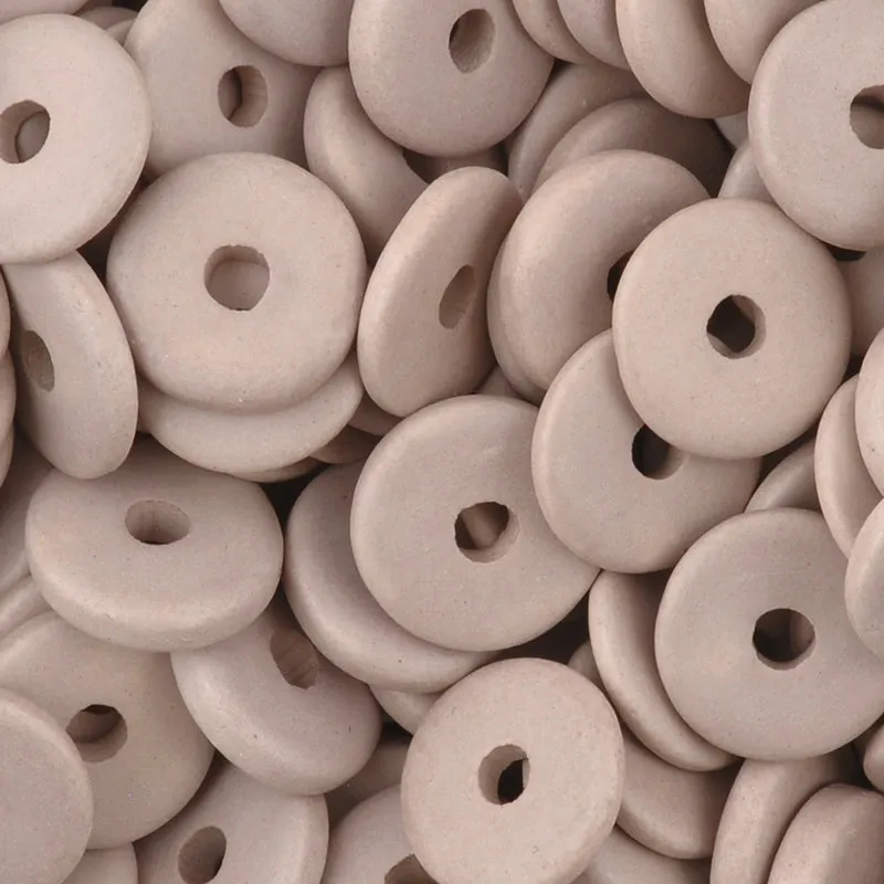 Ceramic Beads-13mm Round Disc-Dove Grey-Quantity 25