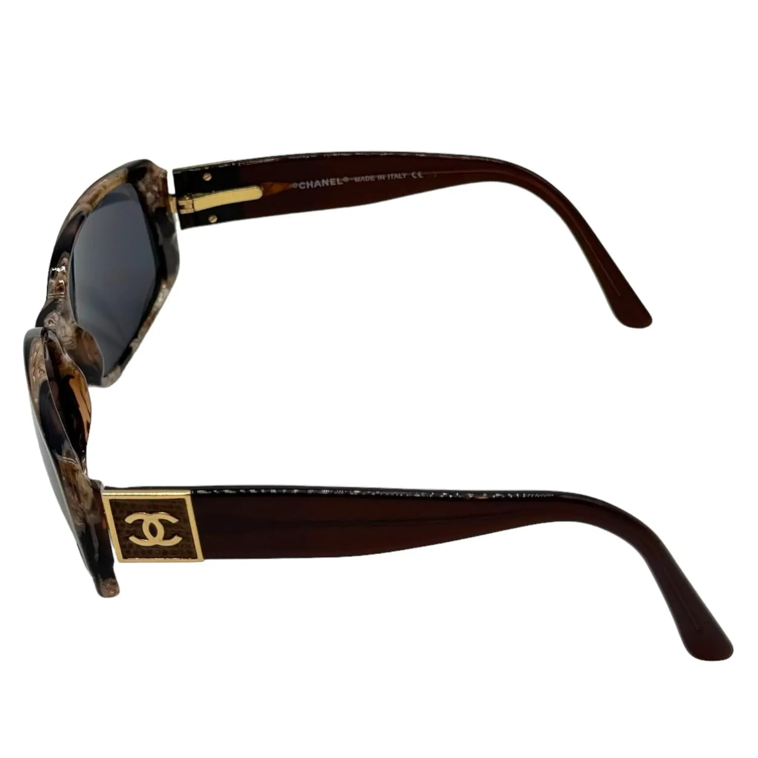 CHANEL Vintage Rectangular Sunglasses - Brown Marble