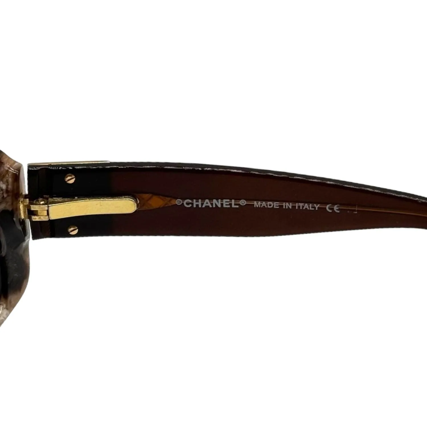 CHANEL Vintage Rectangular Sunglasses - Brown Marble