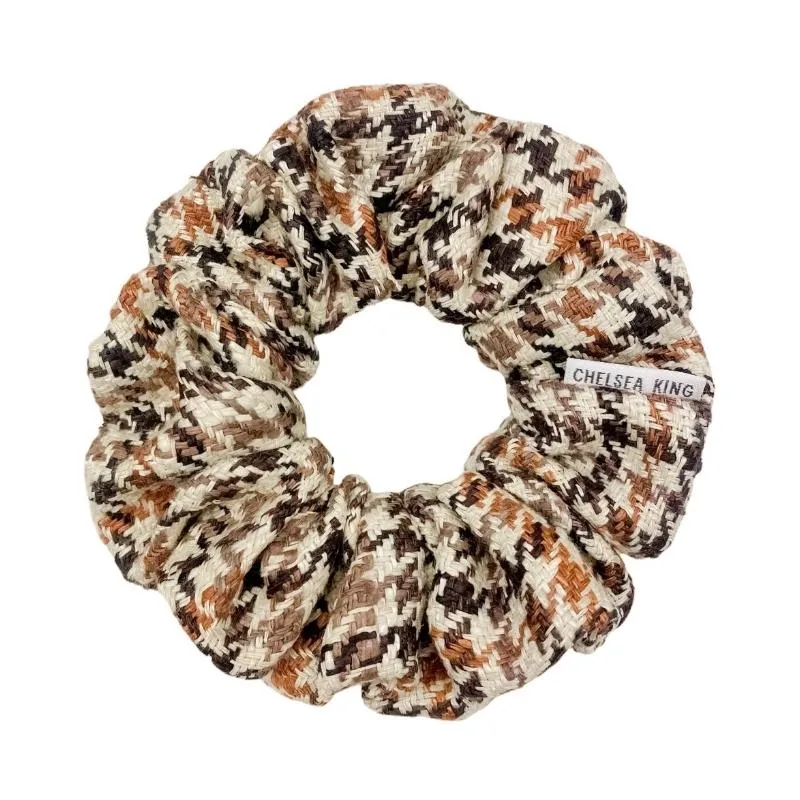 Chelsea King Park Ave Silk Tweed Classic Hair Scrunchie