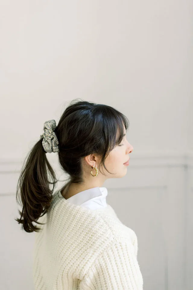 Chelsea King Park Ave Silk Tweed Classic Hair Scrunchie