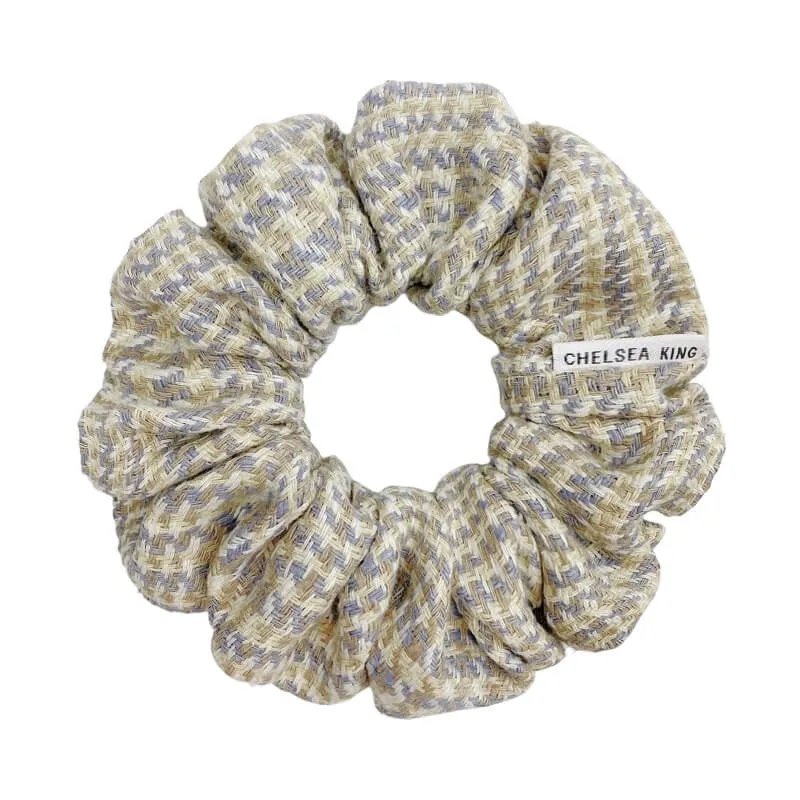 Chelsea King Park Ave Silk Tweed Classic Hair Scrunchie