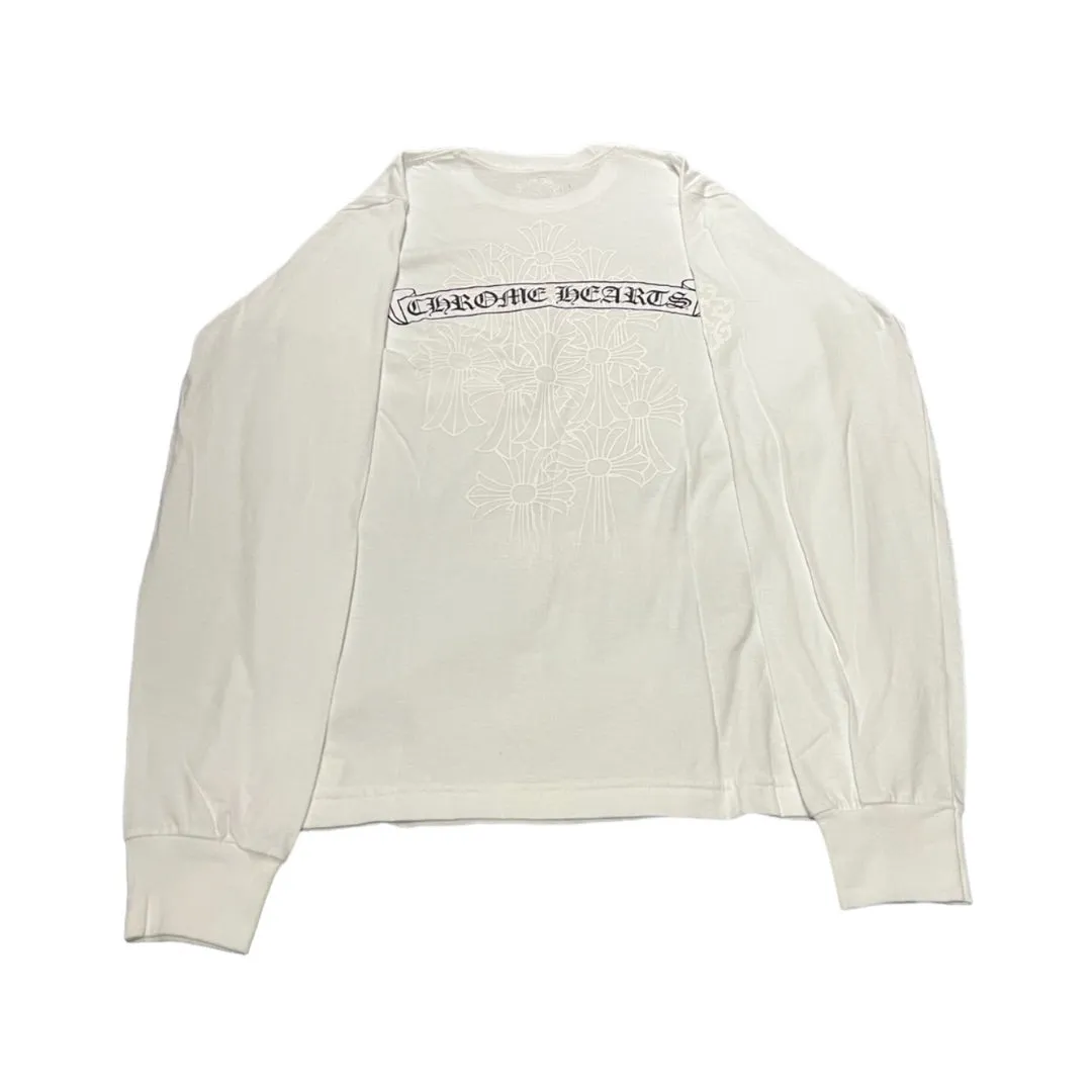 CHROME HEARTS CEMETERY SCROLL LABEL LONG SLEEVE WHITE