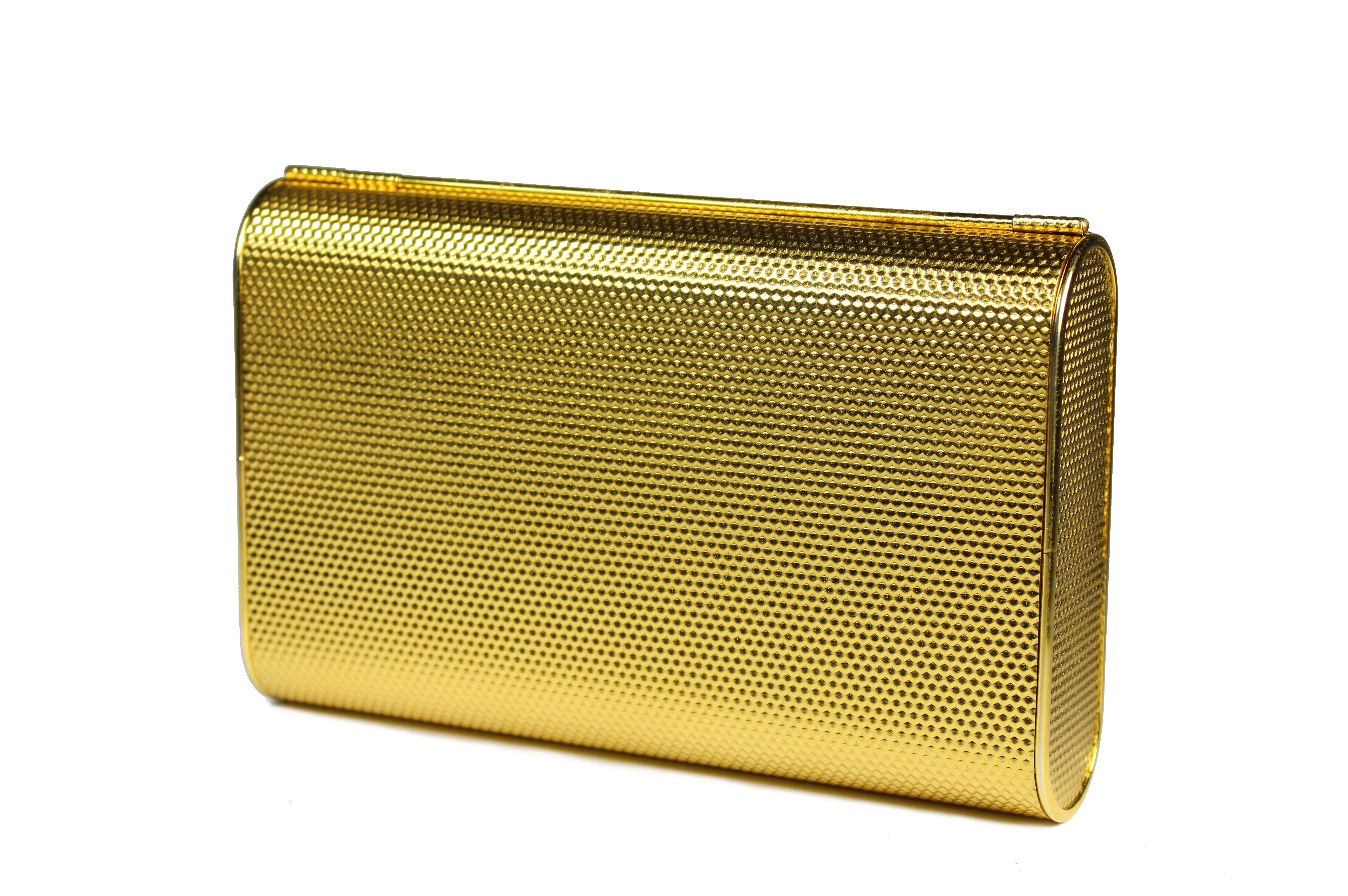 COBLENTZ embossed golden metal clutch