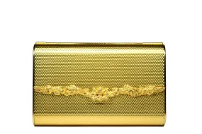 COBLENTZ embossed golden metal clutch