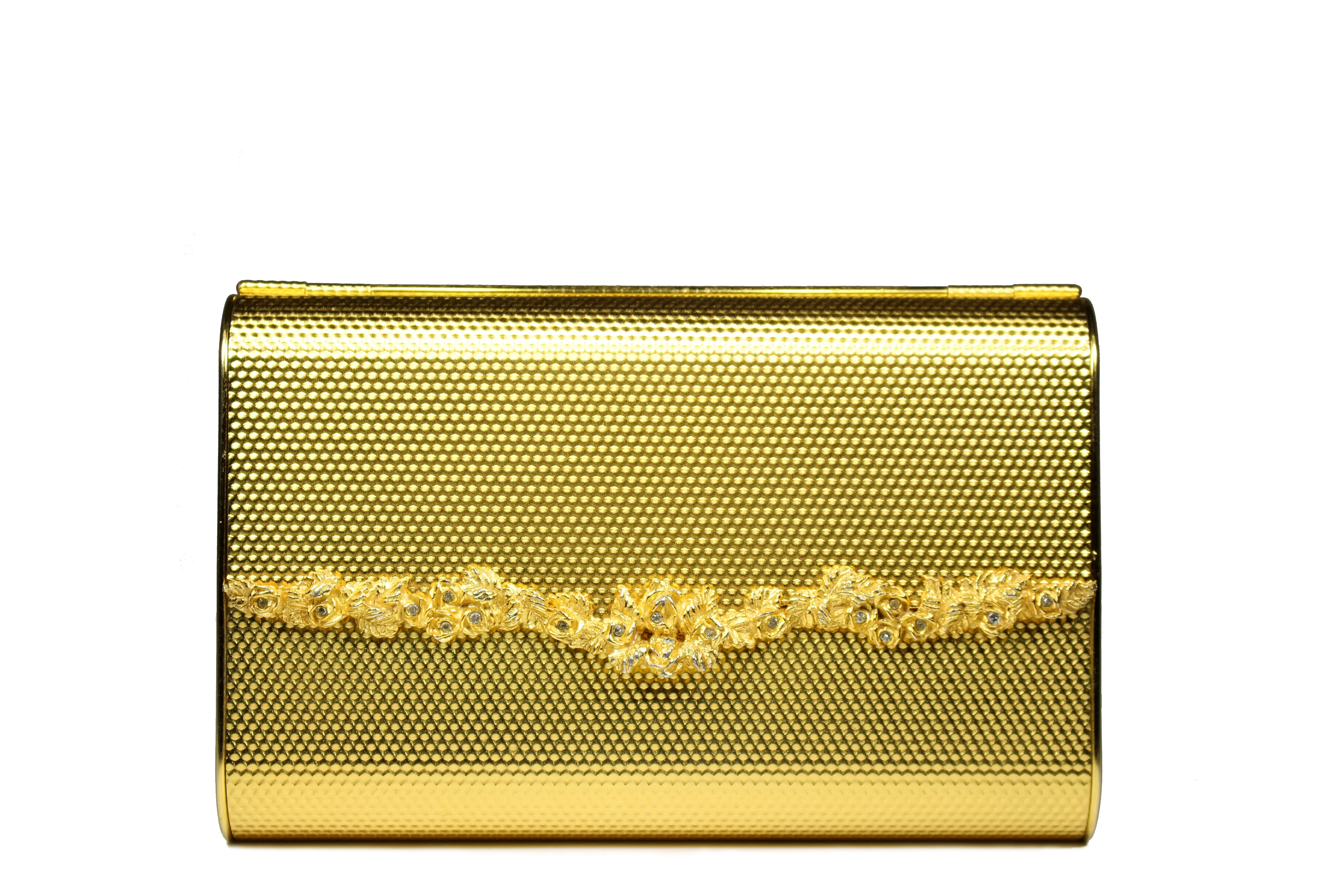 COBLENTZ embossed golden metal clutch