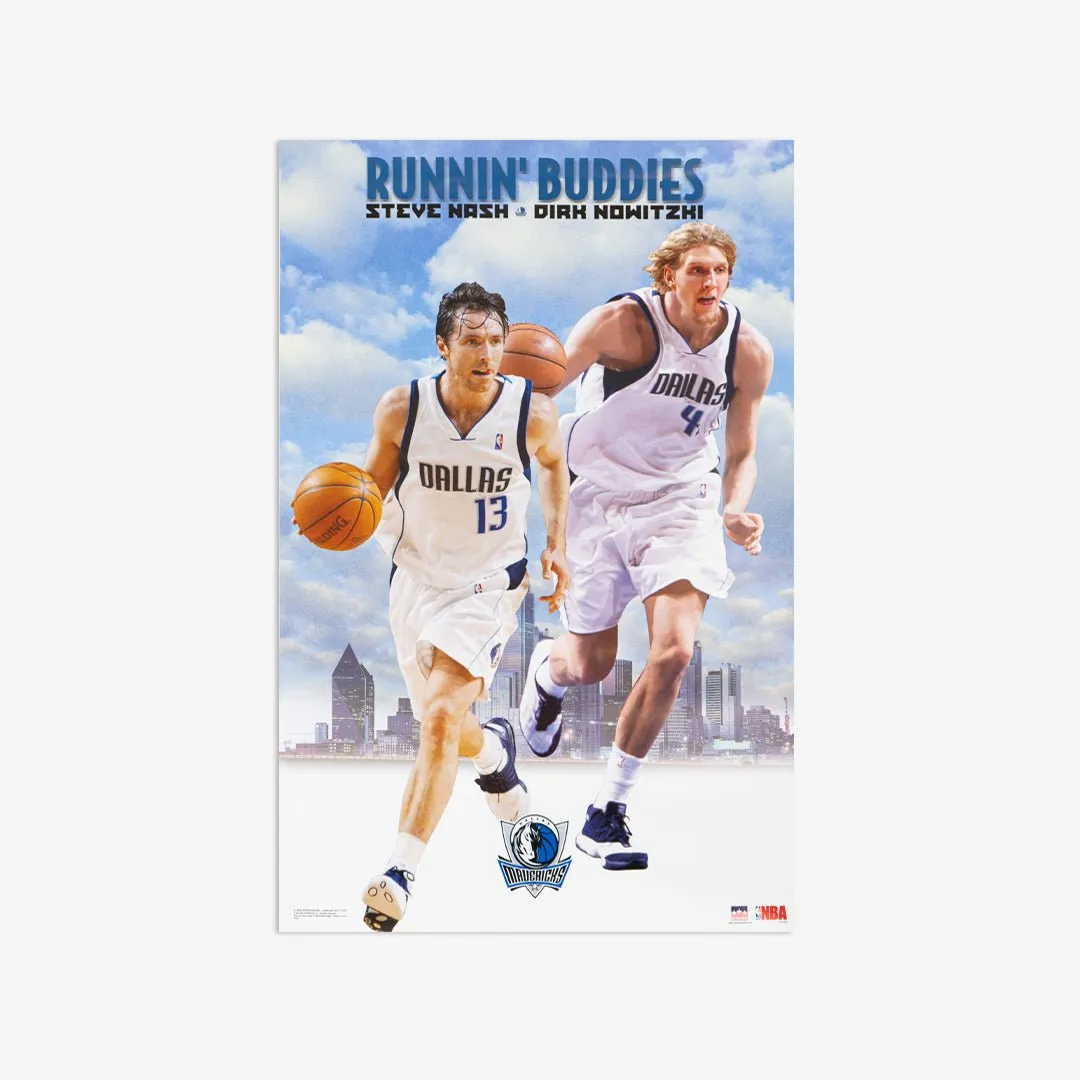 Dirk Nowitzki   Steve Nash Vintage Poster