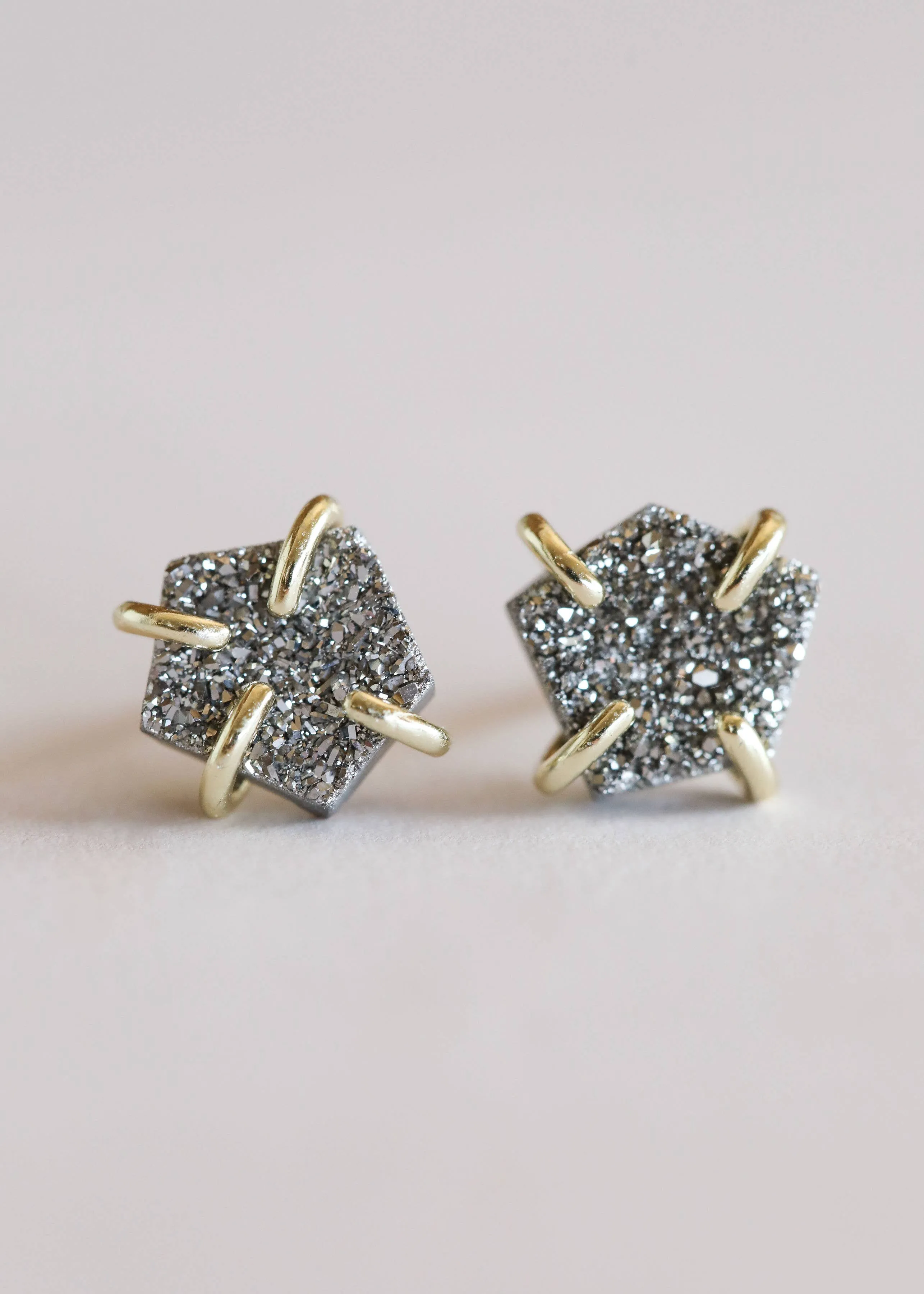 Druzy Prong Studs