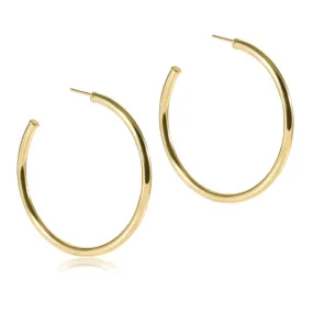 ENewton  Round 2" Gold Post Hoop 3mm Smooth Earrings