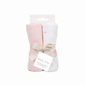 French Swan 2 Pk Burp Cloth Set