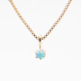 Gold Vermeil Round Claw Set Turquoise Necklace