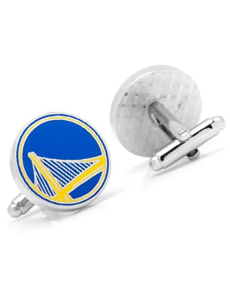 Golden State Warriors Cufflinks - NBA - Blue & Yellow - Bullet Back Closure