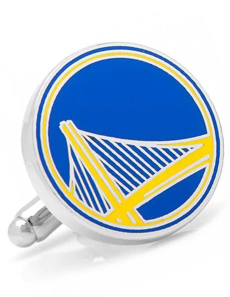 Golden State Warriors Cufflinks - NBA - Blue & Yellow - Bullet Back Closure