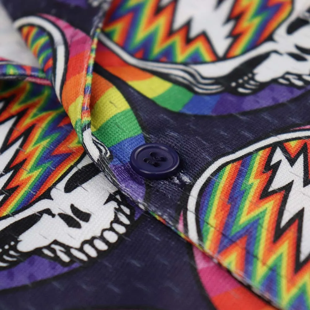 Grateful Dead | Mesh Button Down | Rainbow Stealie