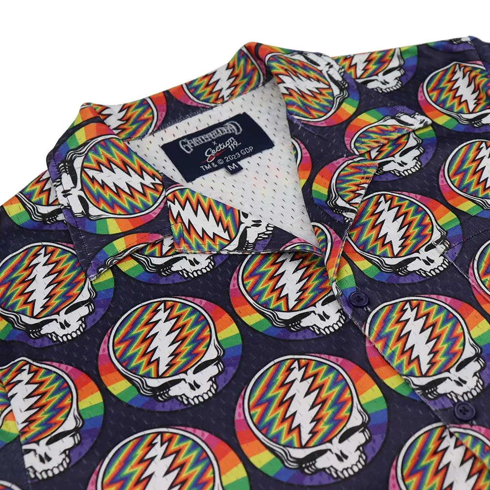 Grateful Dead | Mesh Button Down | Rainbow Stealie