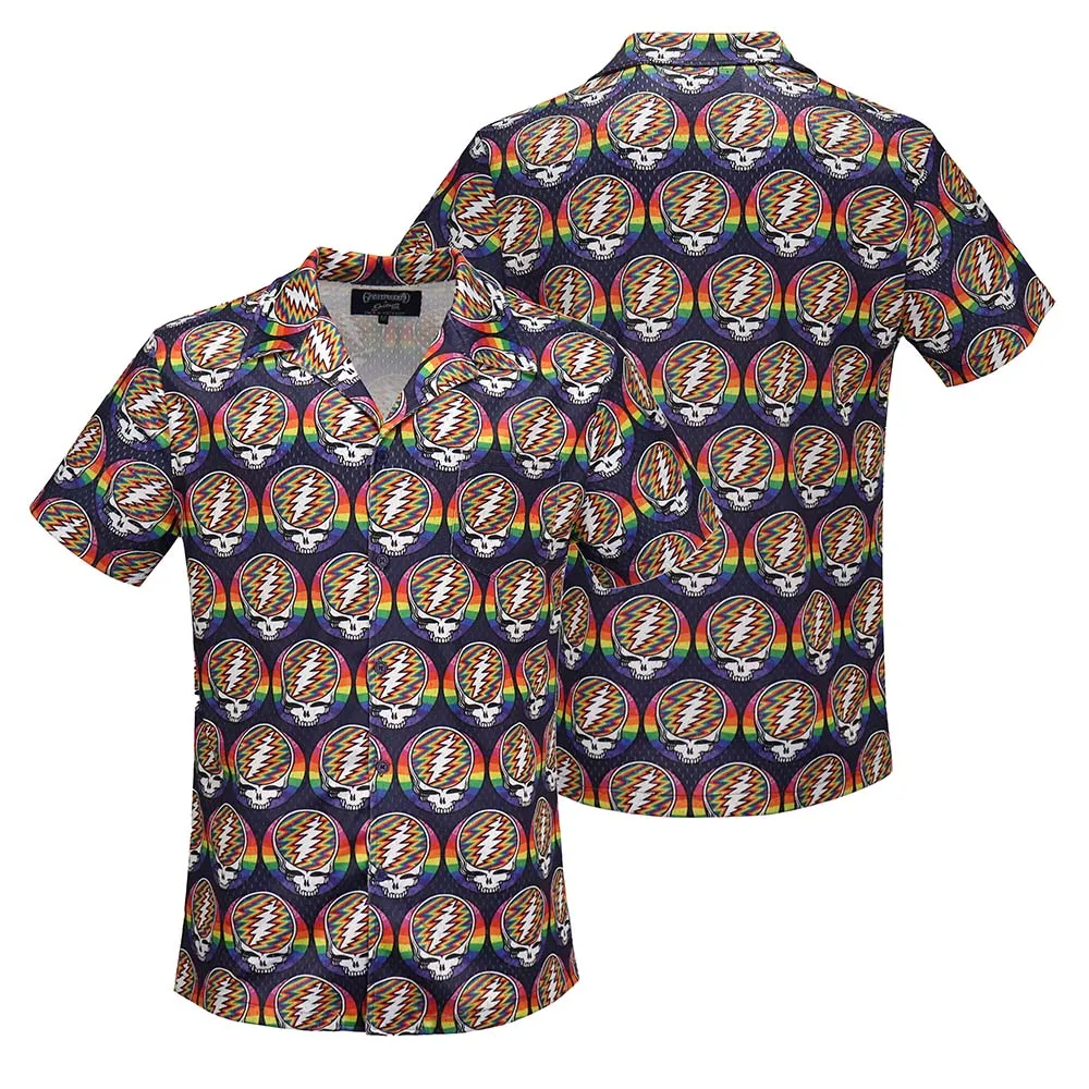 Grateful Dead | Mesh Button Down | Rainbow Stealie