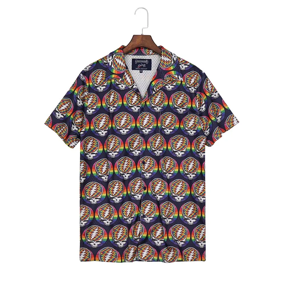 Grateful Dead | Mesh Button Down | Rainbow Stealie